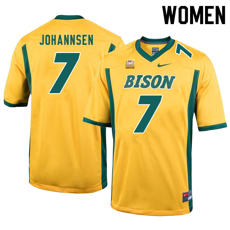 Women #7 Jayden Johannsen North Dakota State Bison College Football Jerseys Sale-Yellow - Click Image to Close